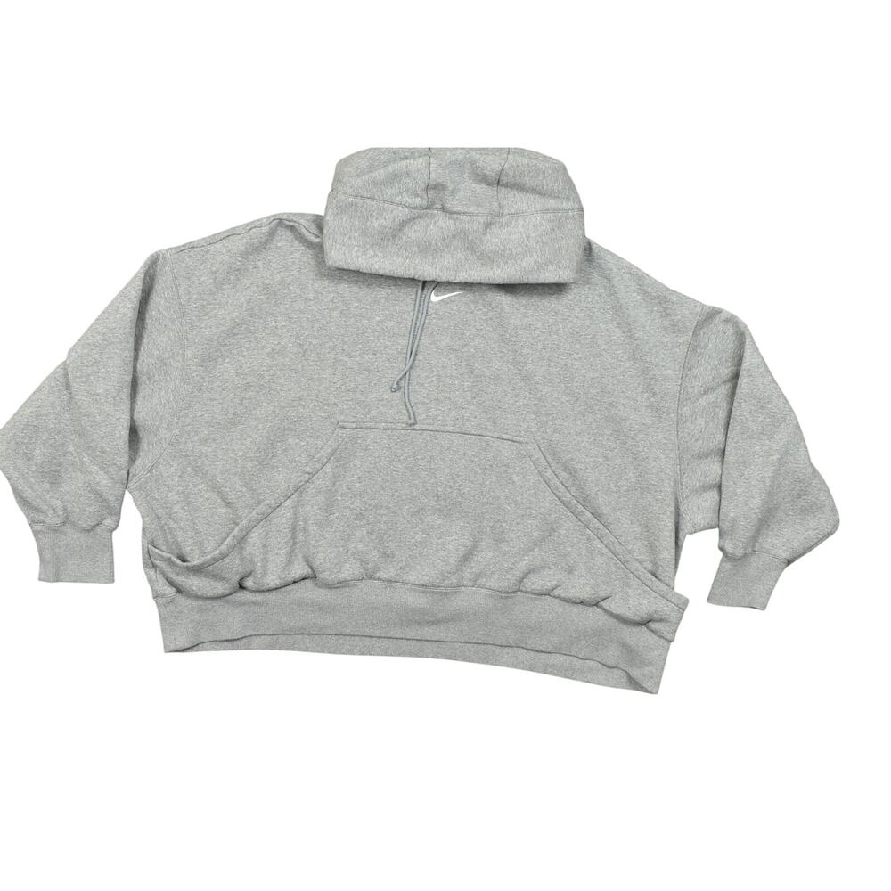 Nike Gray Pullover Hoodie 2XL Cotton Women's Oversized Center Swoosh